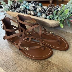 G by Guess Brown Strappy Gladiator Sandals
